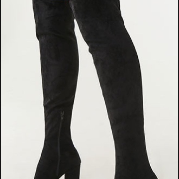 forever 21 black thigh high boots